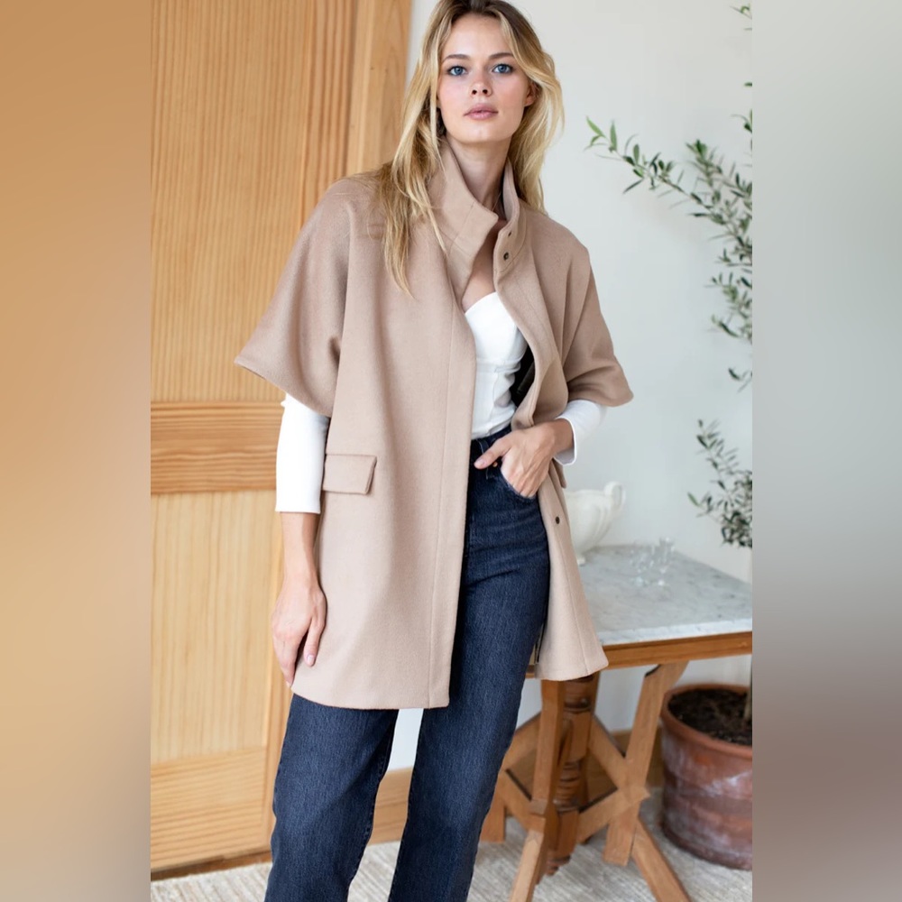 Emerson Fry - Cashmere Wool Blend Fully Lined Front Snap Closure